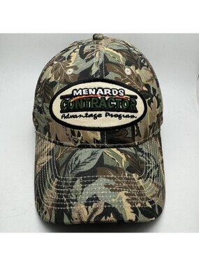 Menards Contractor Advantage Program Baseball Hat Cap Camo 100% Cotton One Size